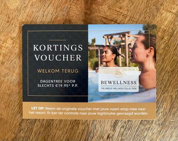 1x kortingsvoucher voor Bewellness dagentree €19.95 p.p. beschikbaar voor biedingen