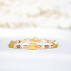 Armband met o.a. Herkimer diamant, peridoot & unakiet, Nieuw, Ophalen of Verzenden, Goud, Met edelsteen
