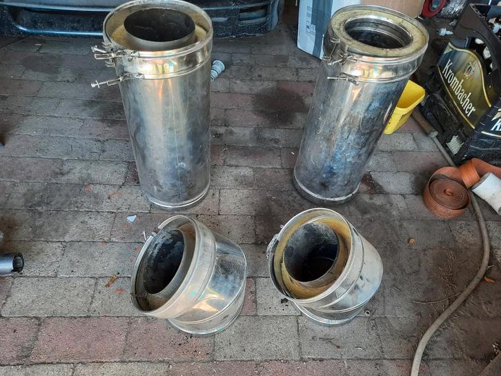 Dubbelwandige Kachelpijp Set, Doe-het-zelf en Verbouw, Overige Doe-het-zelf en Verbouw, Gebruikt, Ophalen