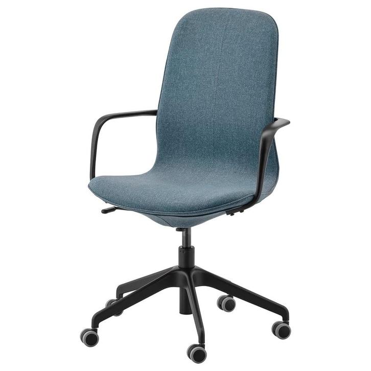 Ikea LÅNGFJÄLL bureaustoel / Vergaderstoel blauw/zwart, Huis en Inrichting, Bureaustoelen, Gebruikt, Bureaustoel, Blauw, Ophalen