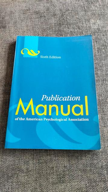APA Publication Manual 6th Edition beschikbaar voor biedingen