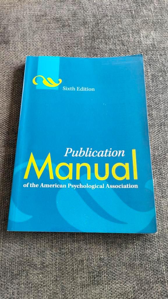 APA Publication Manual 6th Edition, Boeken, Psychologie, Zo goed als nieuw, Overige onderwerpen, Ophalen of Verzenden