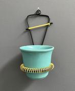 50 jaren GEEL zwart bloempot wandhanger mint groen bloempot, Tuin en Terras, Bloempotten, Gebruikt, Rond, Binnen, Ophalen of Verzenden