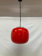Vintage hanglamp rood glas Hustadt Leuchten jaren ‘60, Huis en Inrichting, Lampen | Hanglampen, Ophalen of Verzenden, Gebruikt
