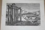 Antieke gravure - Forum Romanum in Rome - 1870 !!, Antiek en Kunst, Ophalen of Verzenden