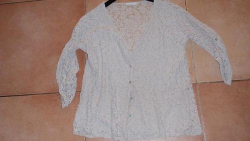 zgan Dames vestje kant taupe kleur katoen mt 38/40, Kleding | Dames, Truien en Vesten, Zo goed als nieuw, Maat 38/40 (M), Overige kleuren