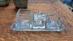 Peper- en zoutstel en mosterdpotje, glas/kristal, Ophalen of Verzenden