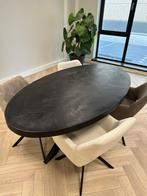 Eettafel Ovaal Visgraat Zwart Mango Hout OUTLET ‼️, Ovale eettafel, Nieuw, 150 tot 200 cm, Vier personen