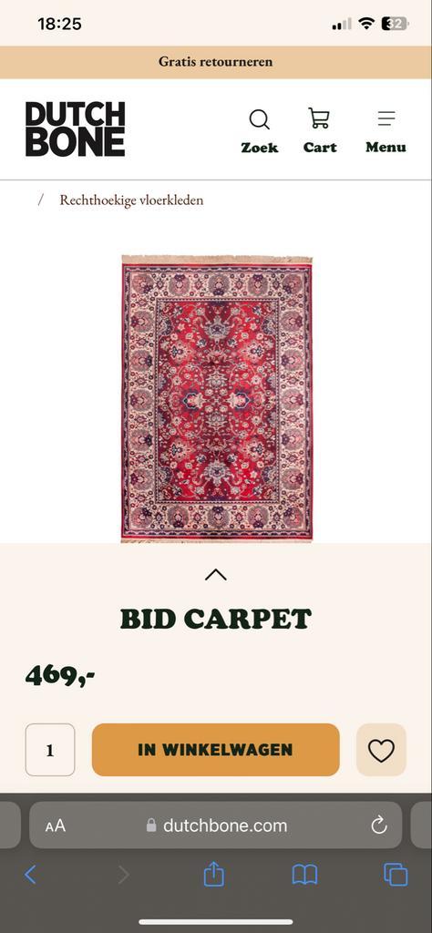 Dutchbone Bid Vintage Tapijt - Rood, Huis en Inrichting, Stoffering | Tapijten en Kleden, Zo goed als nieuw, 150 tot 200 cm, 200 cm of meer