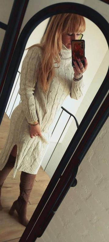 Mooie Crème Beige Kabel Jurk - One Size beschikbaar voor biedingen