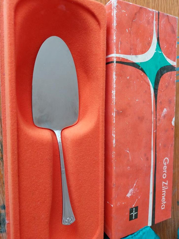 Gero Zilmeta Taartschep in Originele Doos, Antiek en Kunst, Antiek | Bestek, Ophalen of Verzenden