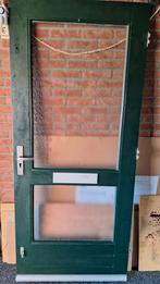 Houten voordeur met glas en hang-/sluitwerk., Ophalen, Gebruikt, 80 tot 100 cm, Buitendeur