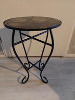 Bijzettafel zwart onderstel, Huis en Inrichting, Tafels | Bijzettafels, Minder dan 55 cm, Rond, Glas, Ophalen