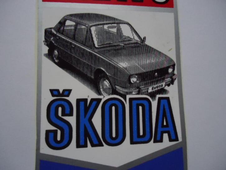 sticker oud SKODA auto oldtimer car retro vw volkswagen, Verzamelen, Stickers, Zo goed als nieuw, Auto of Motor, Verzenden