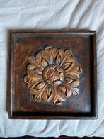 Antiek muur decoratie hout bloem hand gesneden, Verzenden