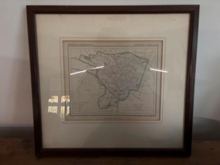 Vakkundig ingelijste plattegrond van de gemeente Berlicum NB, Antiek en Kunst, Kunst | Schilderijen | Klassiek, Ophalen of Verzenden