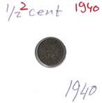 halve 1/2 cent 1940 Wilhelmina (zie scans) 2, Postzegels en Munten, Munten | Nederland, Koningin Wilhelmina, Overige waardes, Ophalen of Verzenden