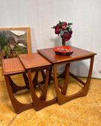 Gratis bezorging!Mid century retro vintage teak bijzettafels, 45 tot 60 cm, Minder dan 55 cm, Gebruikt, -