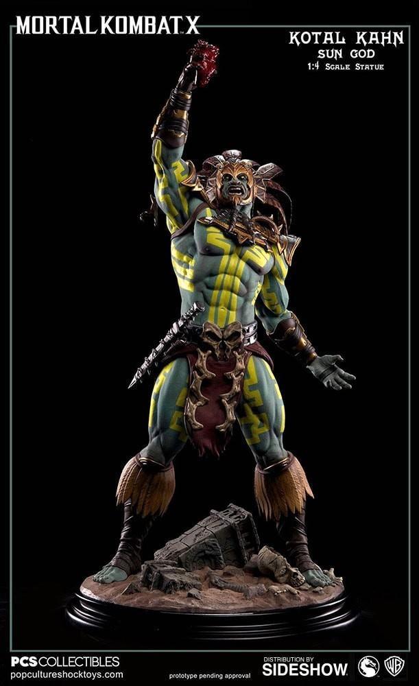 PCS Mortal Kombat Kotal Kahn Regular Sun God Statue, Verzamelen, Film en Tv, Nieuw, Beeldje, Replica of Model, Ophalen of Verzenden