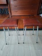 Set van 2 Brabantia vintage krukjes, Huis en Inrichting, Stoelen, Gebruikt, Twee, Bruin, Vintage