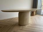 Ovale Eettafel Eco Composiet Travertin Look, Huis en Inrichting, Tafels | Eettafels, Ophalen, Kunststof, 100 tot 150 cm, Zo goed als nieuw
