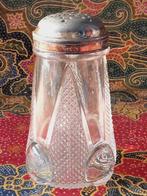 Mooie oude strooier uit Engeland van glas en tin 12,8 cm., Antiek en Kunst, Ophalen of Verzenden