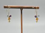 Gouden vintage oorbellen met edelstenen. 2025/580., Hangers, Overige kleuren, ., Ophalen of Verzenden
