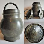 Tinnen gortpot / bouillon pot medicinaal 1875 1900 veldfles, Antiek en Kunst, Ophalen of Verzenden