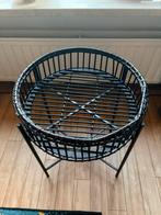 Bijzet tafeltje zwart hout, 45 tot 60 cm, Minder dan 55 cm, Rond, Ophalen of Verzenden