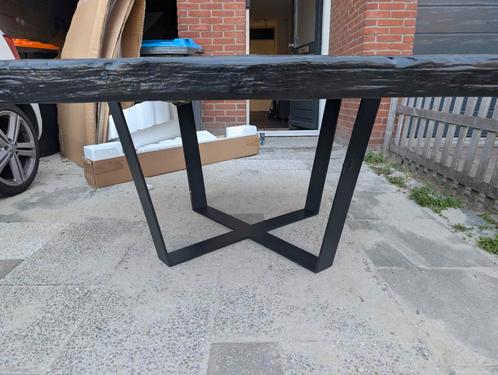 Robuuste Handgemaakte Tafel uit Bali | Massief Hout met Stal, Huis en Inrichting, Tafels | Eettafels, Zo goed als nieuw, 150 tot 200 cm