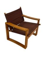 Vintage Deense Borge Jensen Safari Sling Fauteuil Pinewood, Gebruikt, Vintage, 75 tot 100 cm, Stof