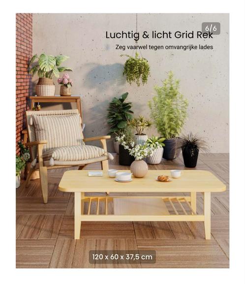 Massief dennenhouten Double-Decker Salontafel Nieuw in Doos, Huis en Inrichting, Tafels | Salontafels, Nieuw, Minder dan 50 cm