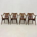 Set van 4 pastoe stoelen plywood vintage  teak, Pastoe, Ophalen of Verzenden, Vier, Pastoe