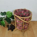 Vintage wasmand, opbergmand prullenbak van bamboe, Valkenswaard, Gebruikt, Info@flashbackfurniture.nl, Rond