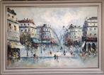 Straatbeeld Parijs (Boulevard Haussmann), Antiek en Kunst, Kunst | Schilderijen | Klassiek, Ophalen