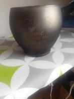 Vaas met opdruk, Huis en Inrichting, Woonaccessoires | Vazen, Ophalen of Verzenden, Gebruikt, Glas, Minder dan 50 cm