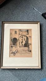 Roger Hebbelinck ets moorse poort Menton 19/100, Antiek en Kunst, Ophalen of Verzenden