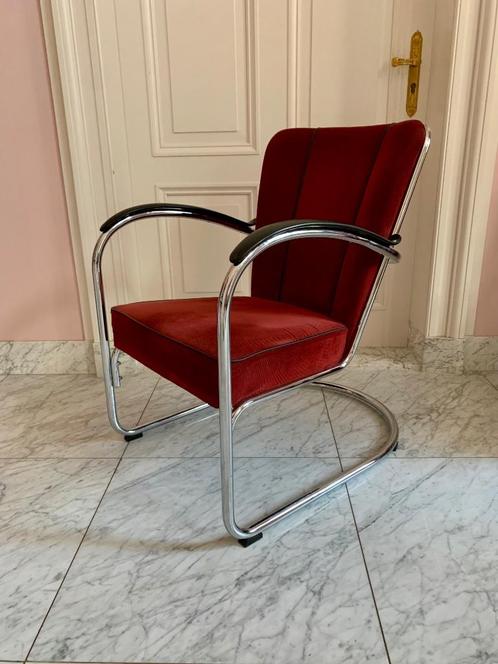 Gispen 412 fauteuil Dutch Originals, Huis en Inrichting, Fauteuils, Gebruikt, Leer, Metaal, Stof, 50 tot 75 cm, 75 tot 100 cm