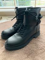 Zwarte leren boots, Ophalen of Verzenden, Zo goed als nieuw, Zwart