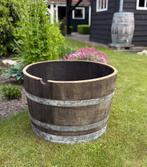 Halve whiskyvaten wijnvaten eiken plantenbak mini vijver, Ophalen, Minder dan 60 cm, Rond, Zo goed als nieuw