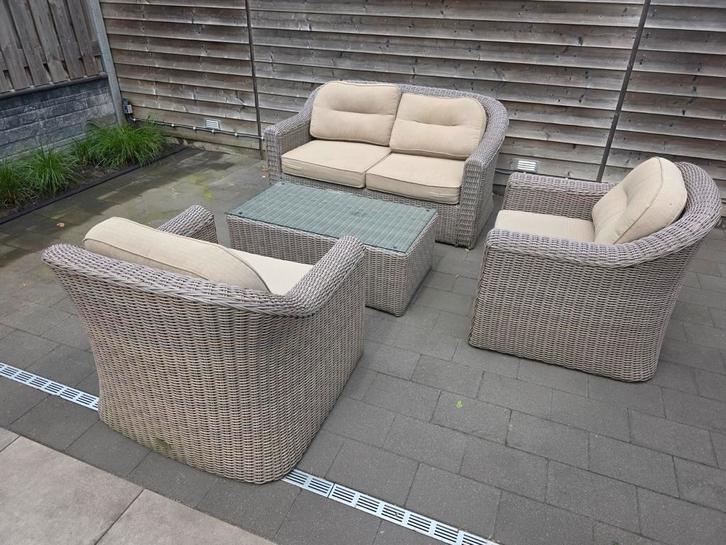 Hartman Lounge set wicker 4 zitplaatsen, Tuin en Terras, Tuinsets en Loungesets, Gebruikt, Loungeset, Wicker, 4 zitplaatsen, Bank