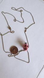 0439 ketting met roze skull, Sieraden, Tassen en Uiterlijk, Kettingen, Verzenden, Roze, Overige materialen
