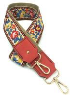 003A Nwe Tashengsel Bloemen 5 cm bagstrap strap blauw rood, Verzenden, Nieuw, Beige, Overige typen