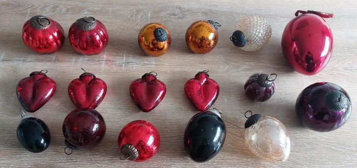 Dikke glazen craquelé kerstballen heksenballen kerst glas, Diversen, Kerst, Zo goed als nieuw, Ophalen of Verzenden