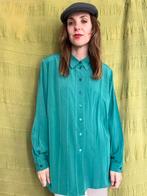 Vintage blouse, maat 46/3XL - groen - streepje - 90's, Kleding | Dames, Blouses en Tunieken, Maat 46/48 (XL) of groter, Ophalen of Verzenden
