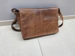 Vintage Bruine lederen Schoudertas, Ophalen of Verzenden, Gebruikt, Bruin, Schoudertasje