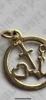 14k Gouden Hanger Geloof Hoop Liefde - 14mm, Ophalen of Verzenden, Nieuw, Goud, Met hanger