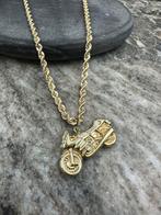 Gouden Rope Ketting met Motor Hanger, Ophalen of Verzenden, Nieuw, Goud, Met hanger