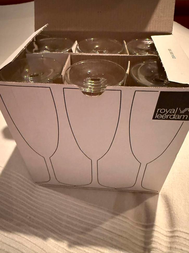 Royal Leerdam Champagne Glazen - Nieuw in Doos, Huis en Inrichting, Keuken | Servies, Nieuw, Glas of Glazen, Effen, Glas, Ophalen of Verzenden