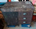 Uberstoere industriële werktafel, fabriekskast, ladekast, Ophalen, Gebruikt, 70 tot 120 cm, Nvt
